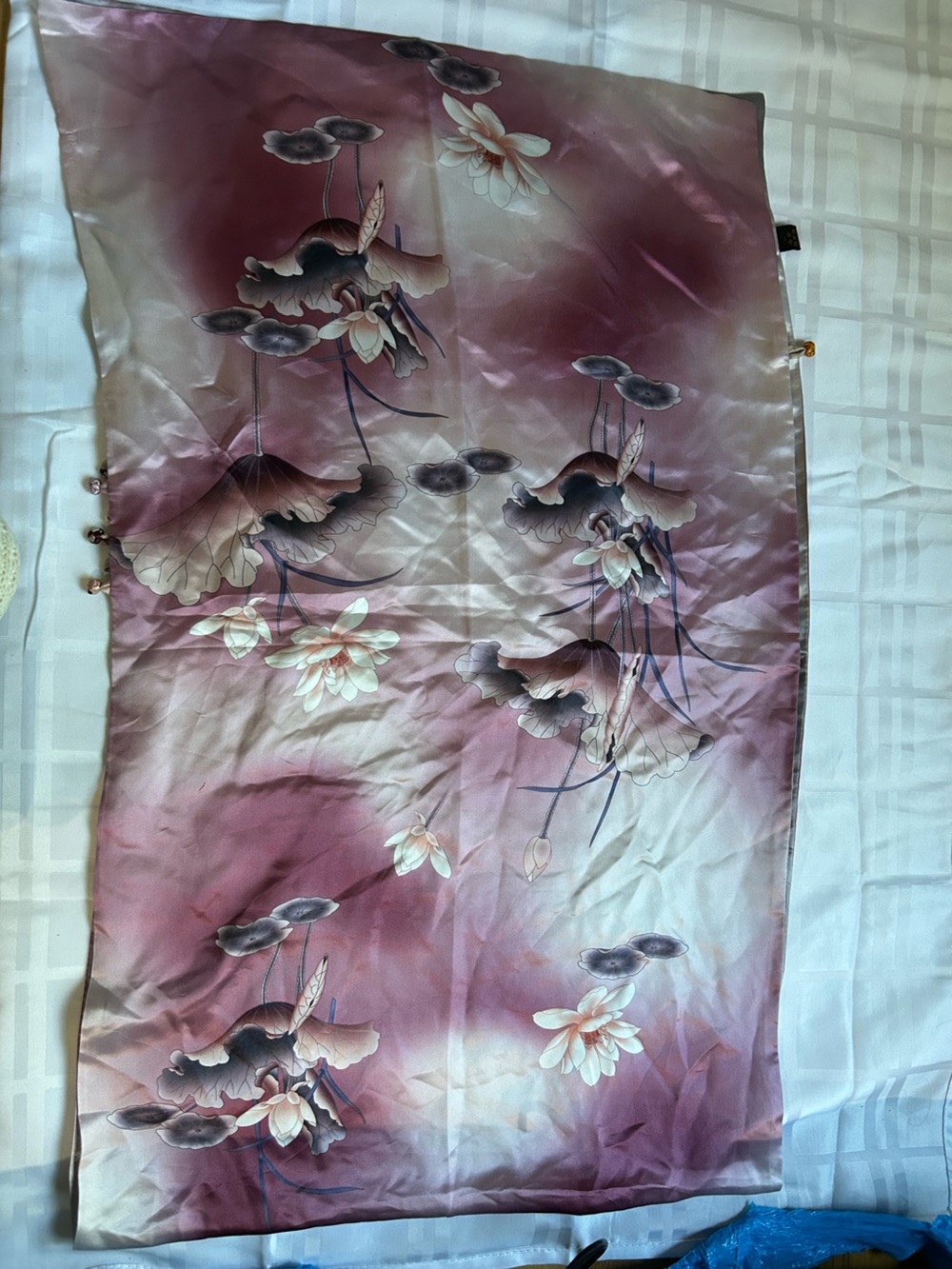 100% silk Floral Satin Scarf in Mauve Pink - Elegant Womenβs Wrap